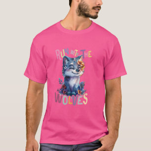 zukünftiger Alpha-Wolf mit Blume niedliche Wölfe T-Shirt