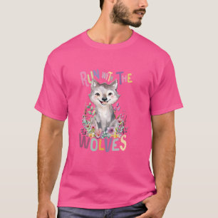zukünftiger Alpha-Wolf mit Blume niedliche Wölfe T-Shirt