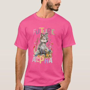 zukünftiger Alpha-Wolf mit Blume niedliche Wölfe T-Shirt