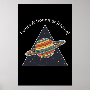 Zukünftiger Astronom Retro-Saturn-Kunst - Benutzer Poster