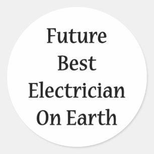 Zukünftiger bester Elektriker auf Erde Runder Aufkleber