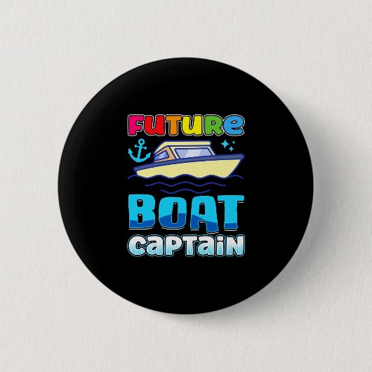 Zukünftiger Bootskapitän für Kinder Speedboot Kind Button (Vorderseite)