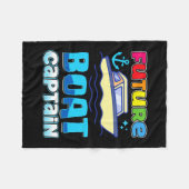 Zukünftiger Bootskapitän für Kinder Speedboot Kind Fleecedecke (Vorderseite (Horizontal))