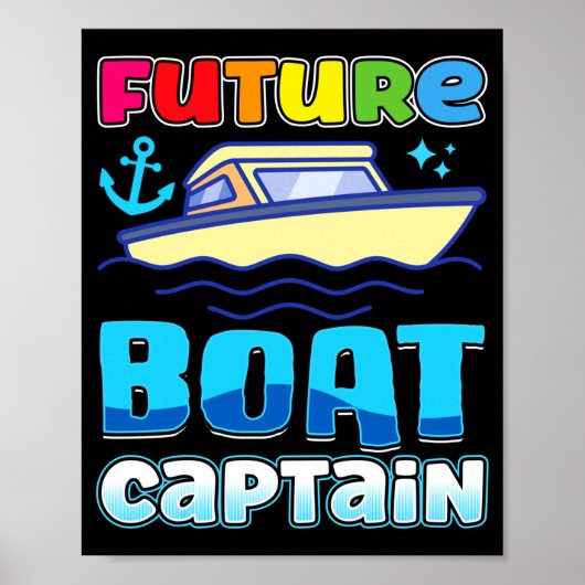 Zukünftiger Bootskapitän für Kinder Speedboot Kind Poster (Vorne)