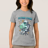 Zukünftiger Coder – Cute Robot Coding Design Tri-Blend Shirt (Vorderseite)