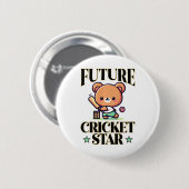 Zukünftiger Cricket-Star  Button (Vorne & Hinten)