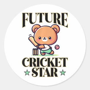 Zukünftiger Cricket-Star  Runder Aufkleber