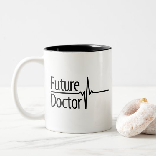 Zukünftiger Doktor EKG Zweifarbige Tasse (Mit Donut)