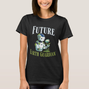 Zukünftiger Erd-Schutzroboter süßer Solarpunk-Erde T-Shirt