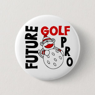 Zukünftiger Golf-Prosocken-Affe Button