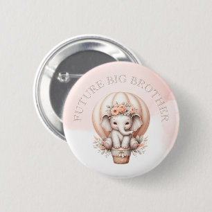 Zukünftiger großer Bruder Baby Shower Pfirsich-Ele Button