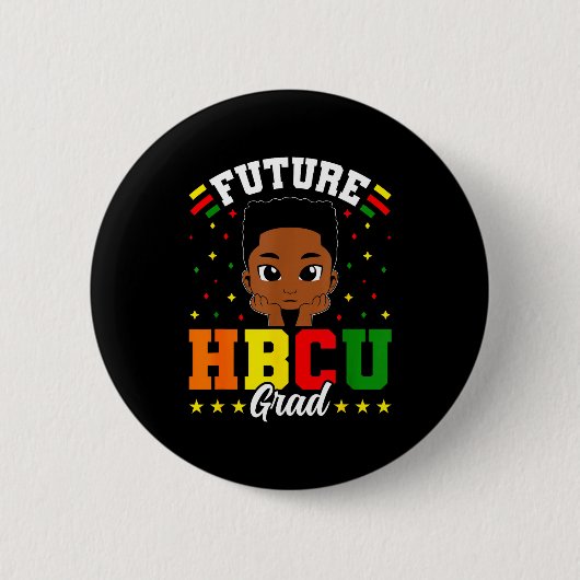 Zukünftiger Hbcu-Absolvent Junge Schwarzer Histori Button (Vorderseite)