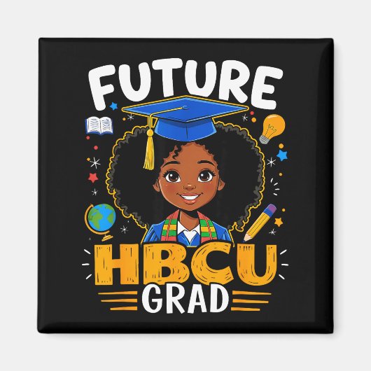 Zukünftiger Hbcu-Absolvent Kinder Schwarzes Mädche Magnet (Vorne)