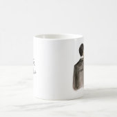 Zukünftiger Herr und Frau schwarzes Haar-Mann und Kaffeetasse (Mittel)