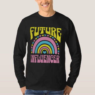 Zukünftiger Influencer Helle Retro-Regenbogen-Infl T-Shirt