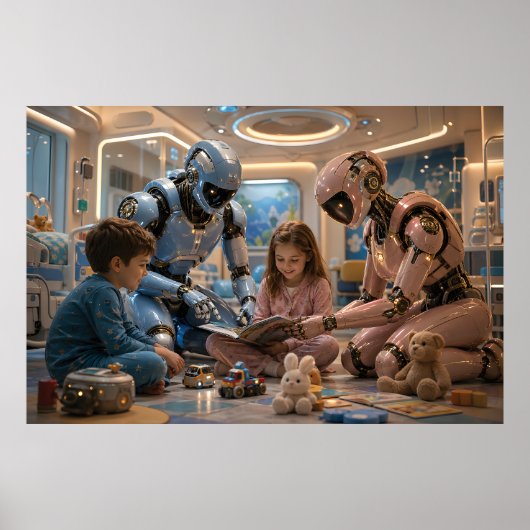 Zukünftiger KI-Roboter-Pfleger Poster (Vorne)