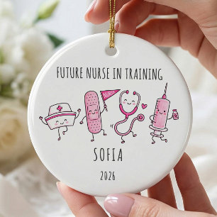 Zukünftiger Krankenpfleger in Ausbildung Weihnacht Keramik Ornament