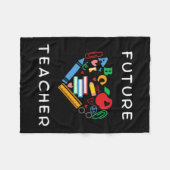 Zukünftiger Lehrer Fleecedecke (Vorderseite (Horizontal))