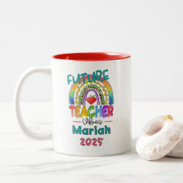 Zukünftiger Lehrer Personalisiert  Zweifarbige Tasse