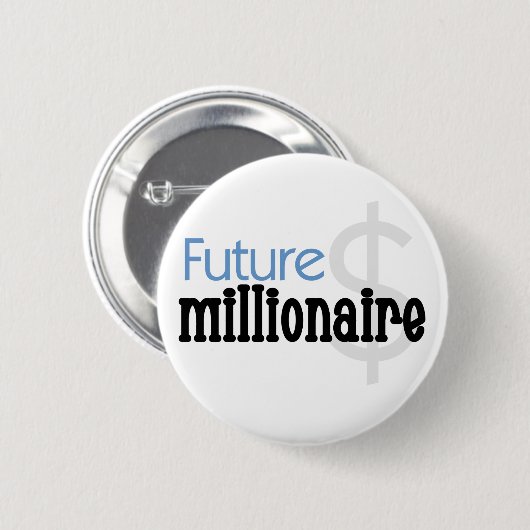 Zukünftiger Millionär - blaue T-Shirts und Button (Vorne & Hinten)