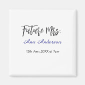 Zukünftiger Nachname der Braut in lila grau Magnet (Vorne)