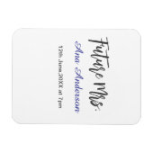 Zukünftiger Nachname der Ehefrau Braut in lila gra Magnet (Horizontal)