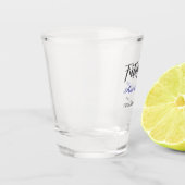Zukünftiger Nachname der Frau Braut in spe lila gr Schnapsglas (Links)