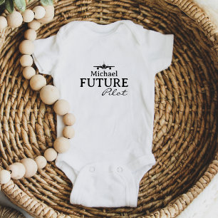 Zukünftiger Pilot Baby Junge Flugzeug Personalisie Strampler