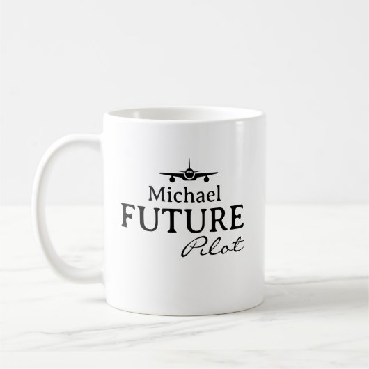 Zukünftiger Pilot Flugschüler Aviator Einfach Benu Kaffeetasse (Links)