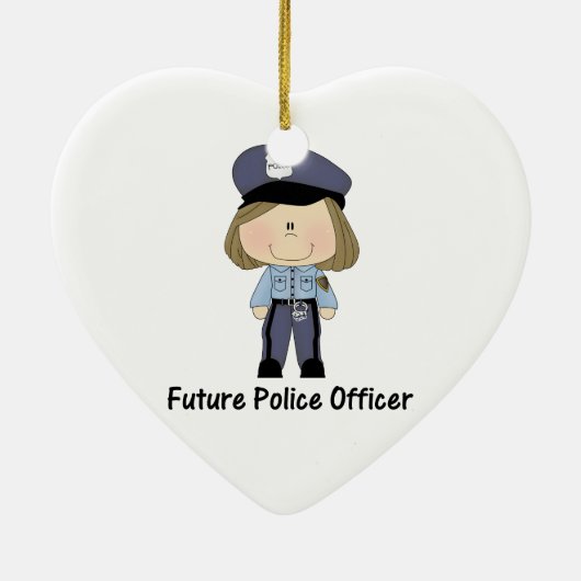 zukünftiger Polizeibeamte (Mädchen) Keramikornament (Hinten)