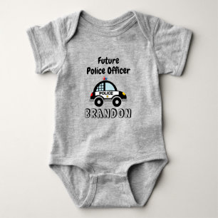 Zukünftiger Polizeibeamter Streifenwagen individue Baby Strampler