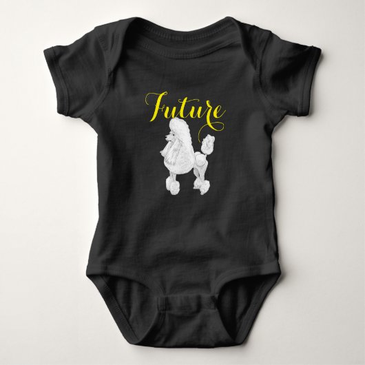 Zukünftiger Pudel-Baby-Bodysuit Baby Strampler (Vorderseite)