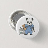 Zukünftiger RN Panda: Liebenswerter Medizinstudent Button (Vorne & Hinten)