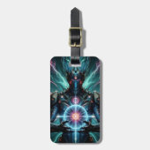 Zukünftiger Robot kosmischer Kern Cyberpunk Gepäckanhänger (Vorderseite vertikal)