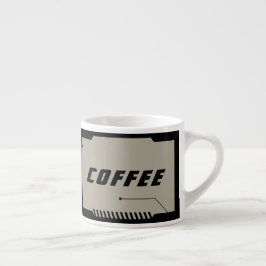 Zukünftiger SciFi-Weltraum, schwarze Rahmen auf Be Espressotasse