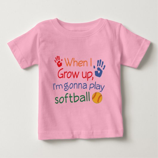 Zukünftiger Softball-Spieler Baby T-shirt (Vorderseite)