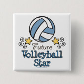 Zukünftiger Volleyball-Stern-Knopf Button (Vorderseite)