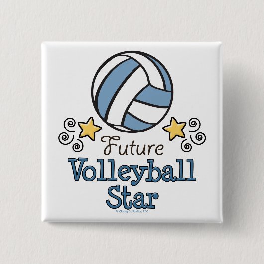 Zukünftiger Volleyball-Stern-Knopf Button (Vorderseite)