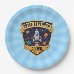 Zukünftiger Weltraumforscher Pappteller