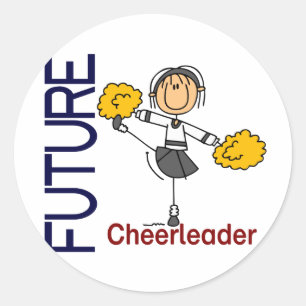 Zukünftiges Cheerleader-Strichmännchen Runder Aufkleber