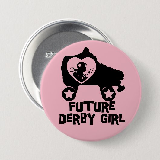 Zukünftiges Derby-Mädchen, Rollen-Skatenentwurf Button (Vorne & Hinten)