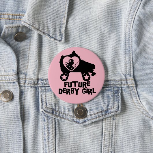 Zukünftiges Derby-Mädchen, Rollen-Skatenentwurf Button (Beispiel)