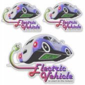 zukünftiges Elektrofahrzeug | 8"x 8"- glänzend tra Aufkleber (Vorderseite)