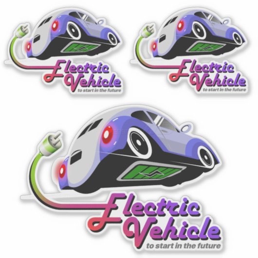 zukünftiges Elektrofahrzeug | 8"x 8"- glänzend tra Aufkleber (Vorderseite)