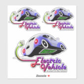 zukünftiges Elektrofahrzeug | 8"x 8"- glänzend tra Aufkleber (Blatt)