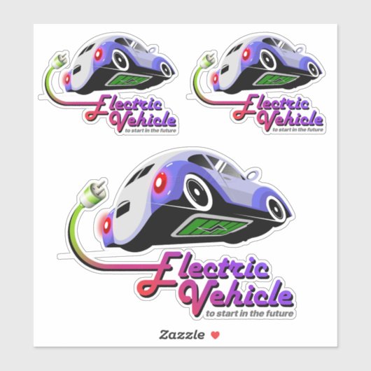 zukünftiges Elektrofahrzeug | 8"x 8"- glänzend tra Aufkleber (Blatt)