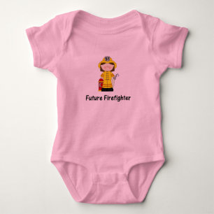 Zukünftiges Feuerwehrmann-Mädchen Baby Strampler