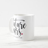 Zukünftiges Frau Modern Brushed Black Script Kaffeetasse (Vorderseite Links)