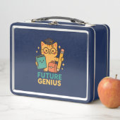 Zukünftiges Genie - Niedliche Katze mit Essentials Metall Brotdose (Beispiel)