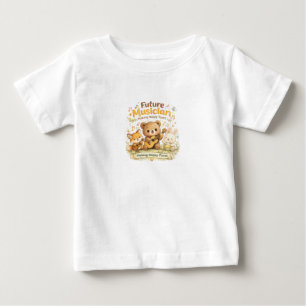 Zukünftiges Musiker-Babyshirt mit süßem Tierband-D Baby T-shirt